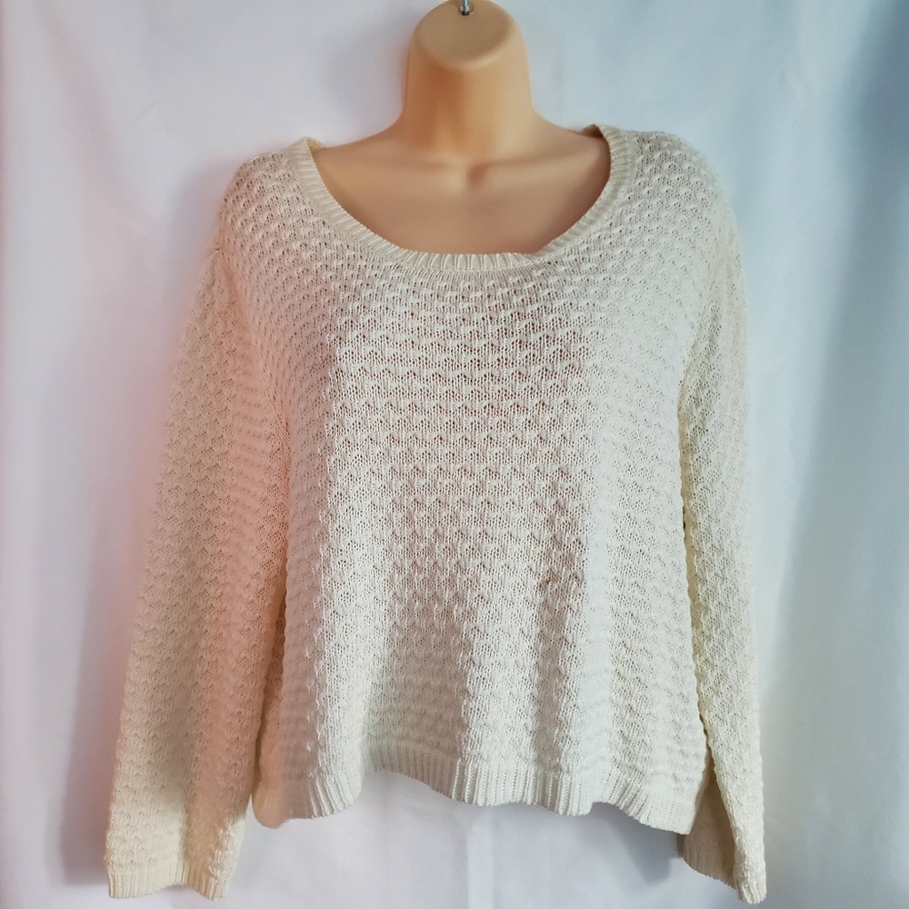 Women American Rag Cie White Long Sleeve Lightweight Sweater Size XL